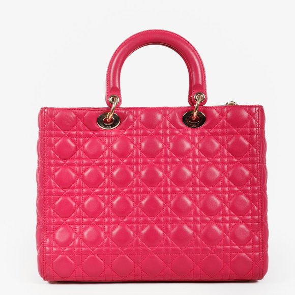 Christian Dior Medium Fuchsia Pink Lady Dior Handbag - Picture 4 of 9
